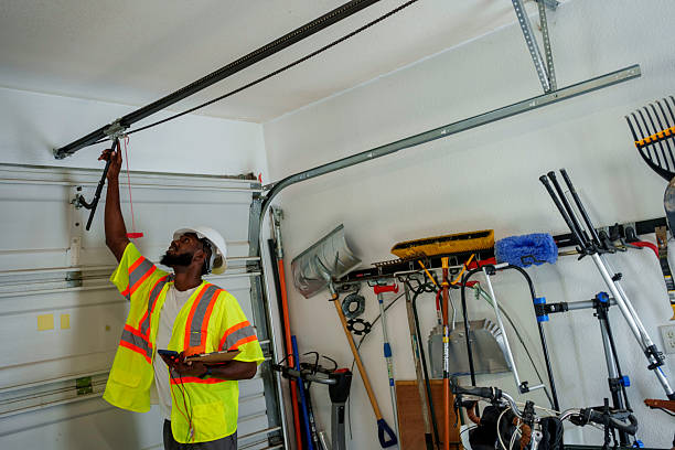 Professional Garage Door Maintenance technician working in LaCoste, TX